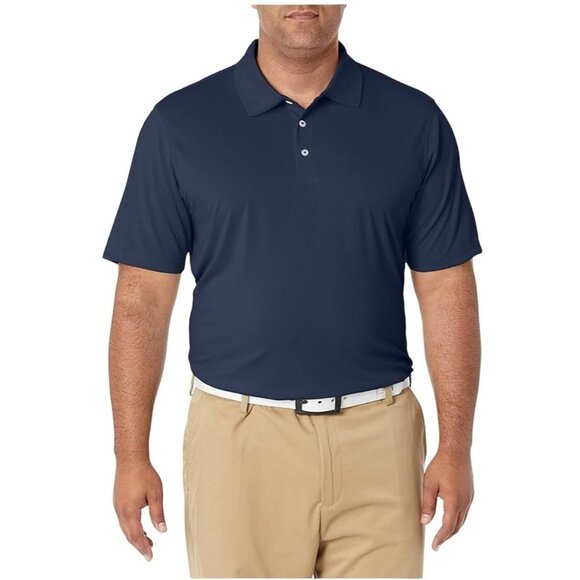 NWT Amazon Essentials Regular-Fit Quick-Dry Golf Polo Shirt M Navy Blue NEW - Picture 1 of 3